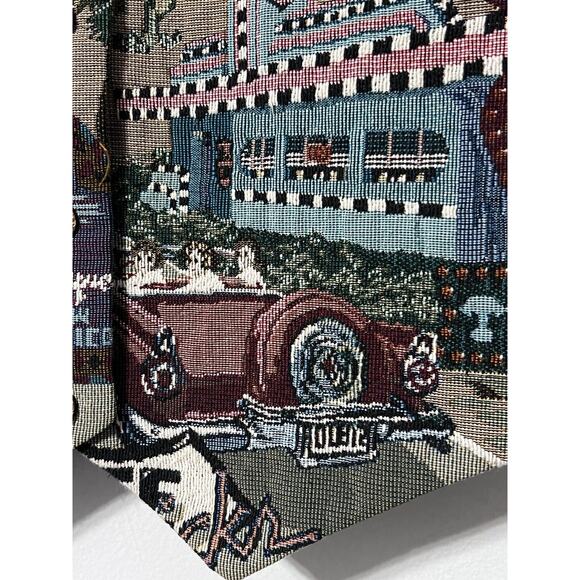 VTG 90s Tapestry Vest Unisex Large Route 66 Hot Rods Hollywood Travel USA - Picture 4 of 14